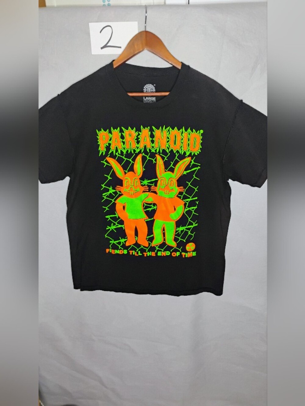 Paranoid Brand Friends Till The End Of Time T-shirt Mens Size Large Black